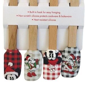 Disney Minnie Mouse 4 Christmas Themed Silicone Spatulas Set NWT